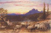Samuel Palmer Till Vesper Bade the Swain oil painting